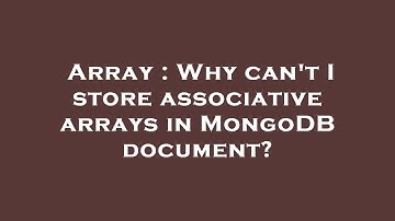 Array : Why can