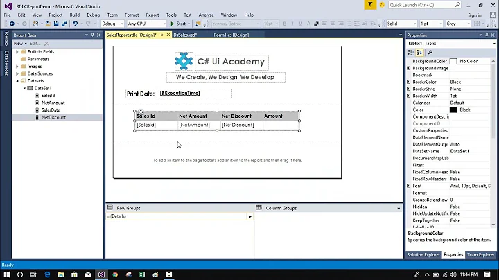 Create RDLC Reports in C#