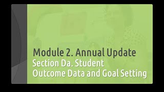 Core 2Da: Student Outcome Data & Goal Setting