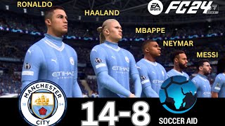 WHAT HAPPEN IF MESSI, RONALDO, MBAPPE, NEYMAR, PLAY TOGETHER ON MANCHESTER CITY VS SOCCER AID