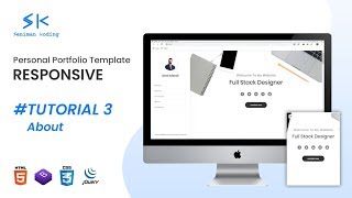Tutorial ( Part 3 - About ) |  Personal Portfolio Template Website HTML, CSS, Bootstrap, JQuery