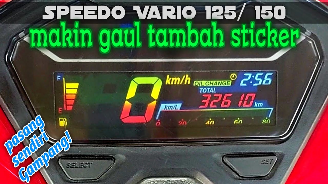 Pasang sticker SPEEDOMETER, tampilan lebih keren 