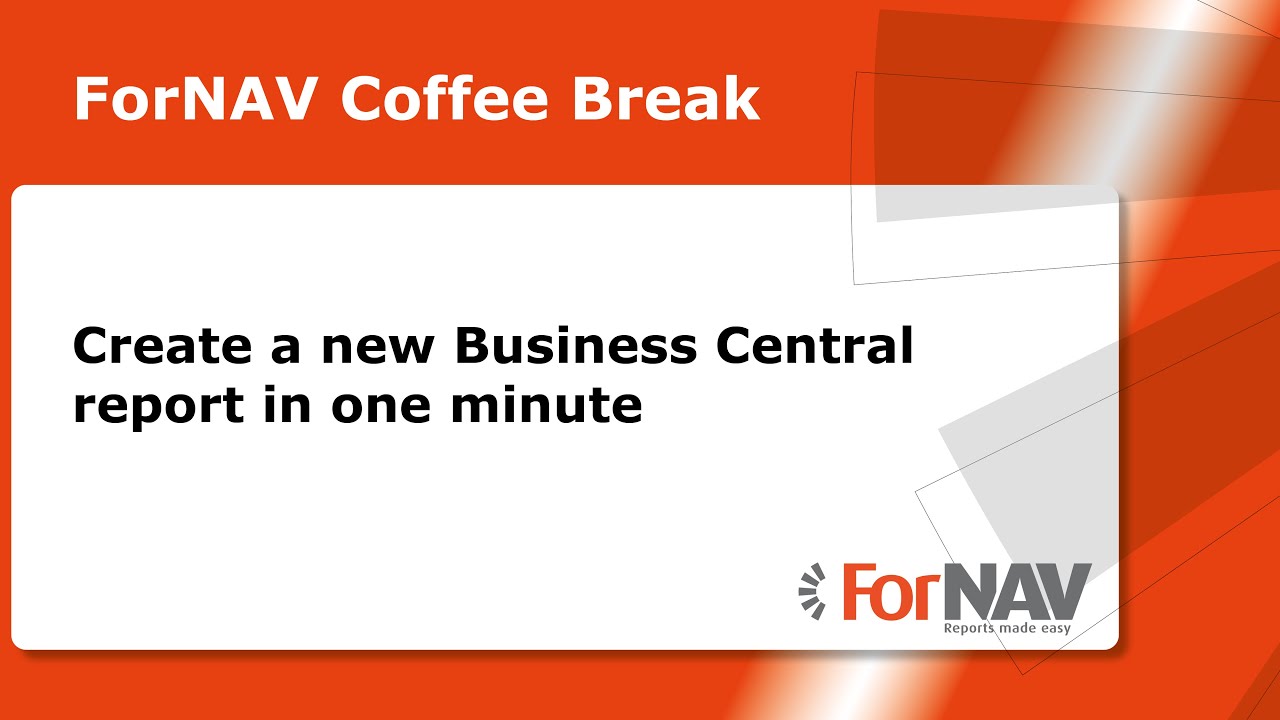 Create a new Business Central report in one minute
