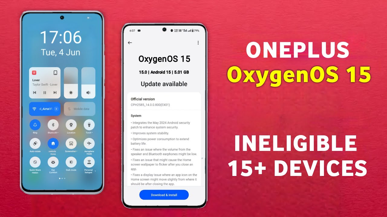 Oneplus OxygenOS 15 Update ineligible List & Release Date| Android 15 ...