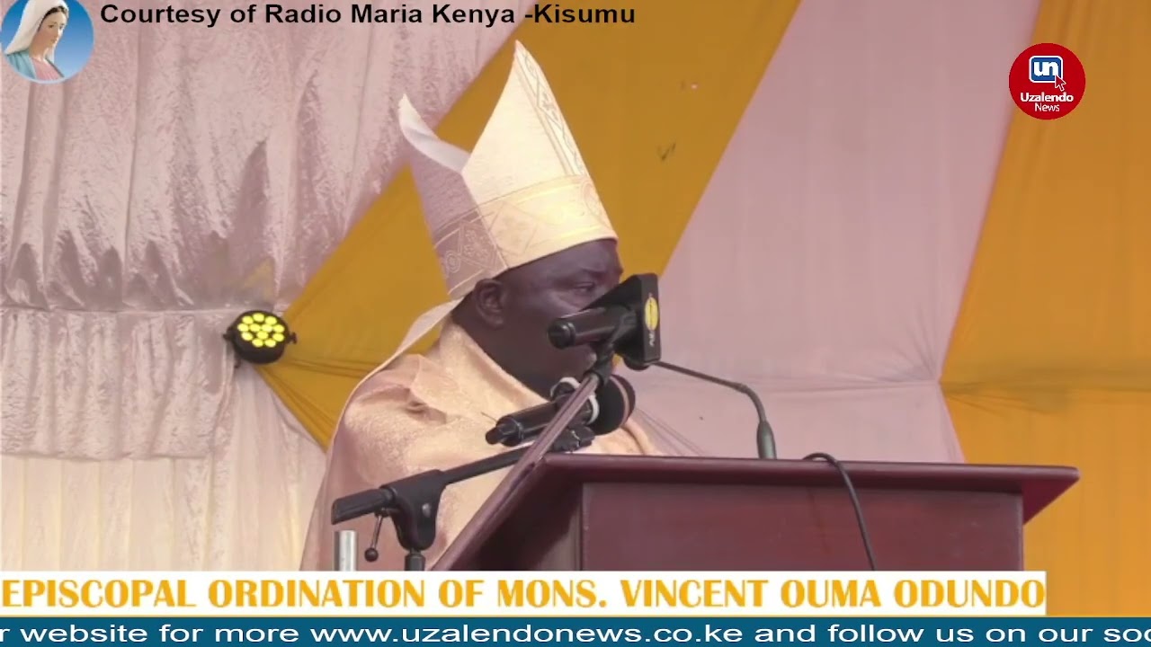 Первая речь епископа Винсента Оумы Одундо после его рукоположения в качестве вспомогательного епи...