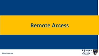 SJNY Libraries Remote Access to Databases