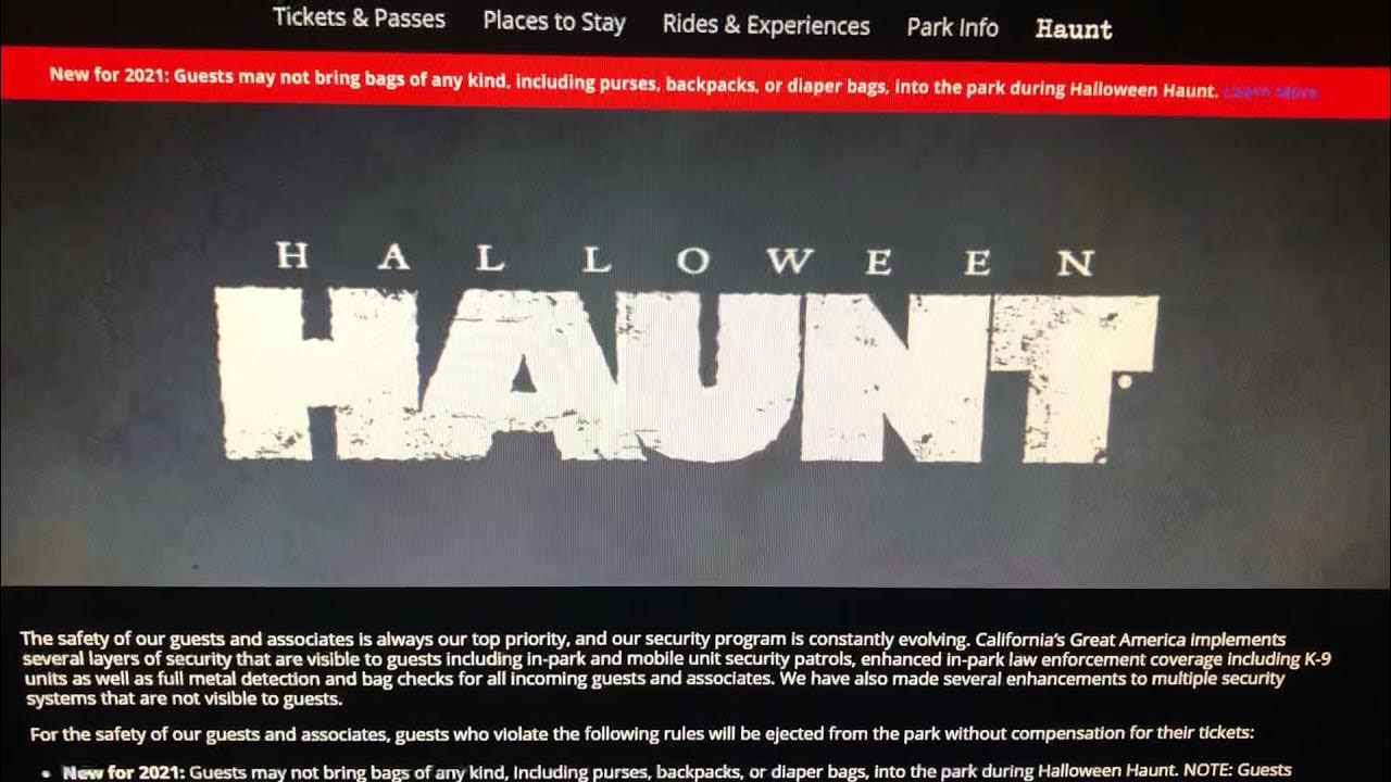 California’s Great America Halloween Haunt New Bag and Camera Policy