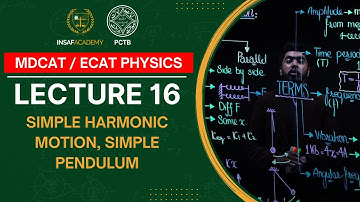 Physics MDCAT / ECAT | Lecture 16 | Simple Harmonic Motion, Simple Pendulum | PCTB Insaf Academy