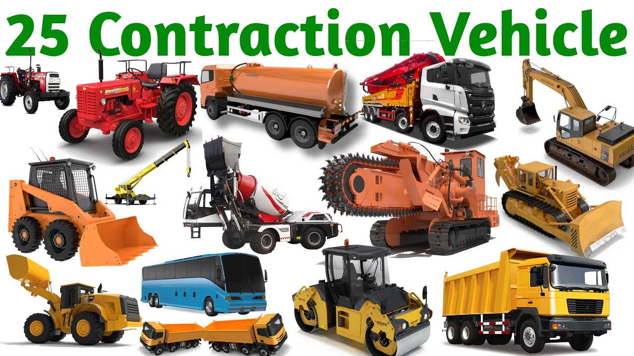 Building Site Vehicles | Crane, Bulldozer, Cement Mixer | Learn Construction Machines Heavy Vehicles