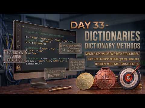 Day 33 - Dictionaries and dictionary methods #pythonforbeginners