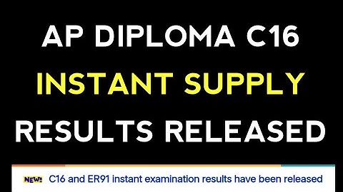 Ap Diploma C16 Instant Supply Results Released