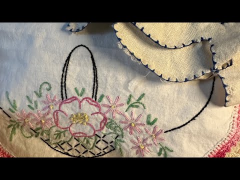 vintage embroidered dresser scarves Long Embroidered Dresser Scarf 1920s Linen 40 Inches Cross Stitch Rose –  Antiques And Teacups