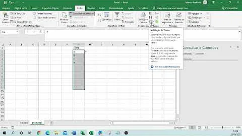 Como visualizar lista suspensa no Excel?