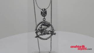 Koşan Kafkas Atı Rölyefli Gümüş Kolye GKL 005