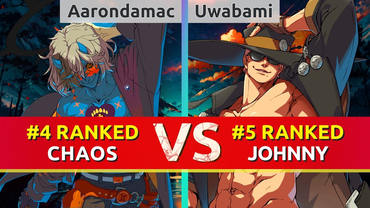 GGST ▰ Aarondamac (#4 Ranked Chaos) vs Uwabami (#5 Ranked Johnny). High Level Gameplay