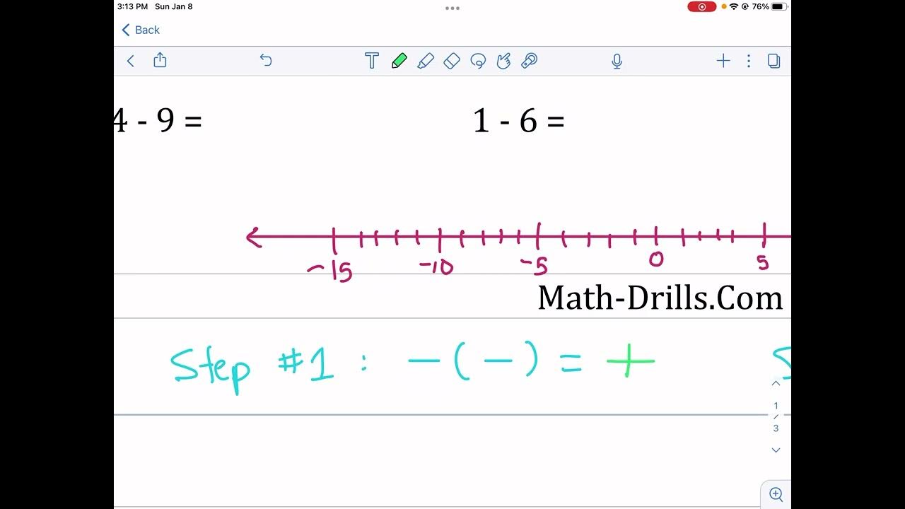 Math-Drills: Subtracting Integers - YouTube