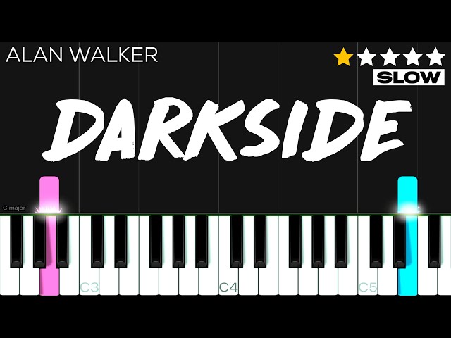 Alan Walker - Darkside | EASY SLOW Piano Tutorial class=