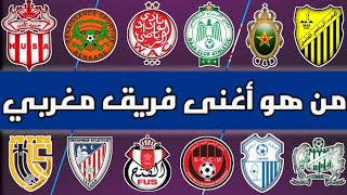 تصنيف أغنى 16 فريق في الدوري المغربي لموسم 2022/2023 حسب القيمة السوقية لكل فريق