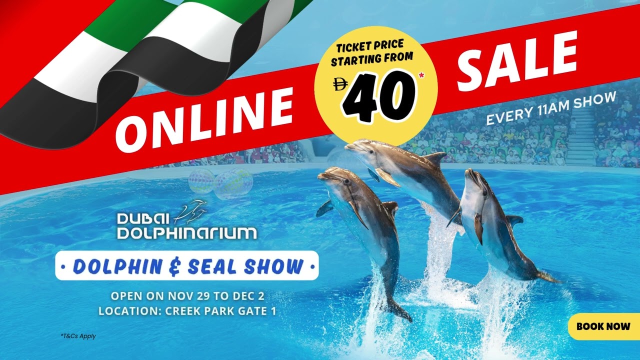 Relive the magic this Eid at Dubai Dolphinarium · Dolphin Show Dubai · Tickets from 40Dh Online