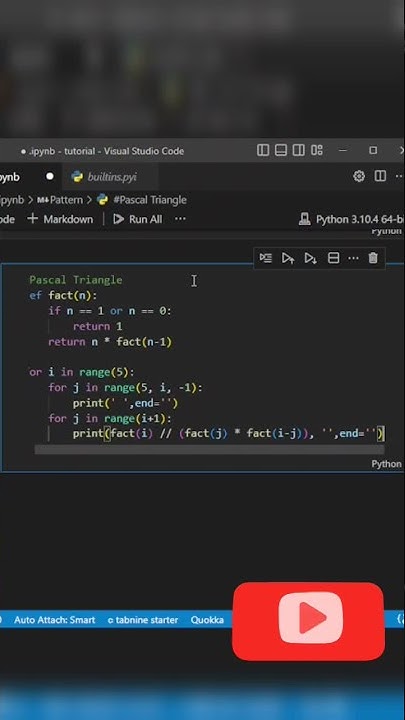 Pascal Triangle in python - YouTube