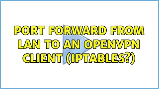 Port forward from LAN to an OpenVPN client (iptables?) (3 Solutions!!)