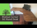 Walnut Corner Desk with Custom Inlaid Initials