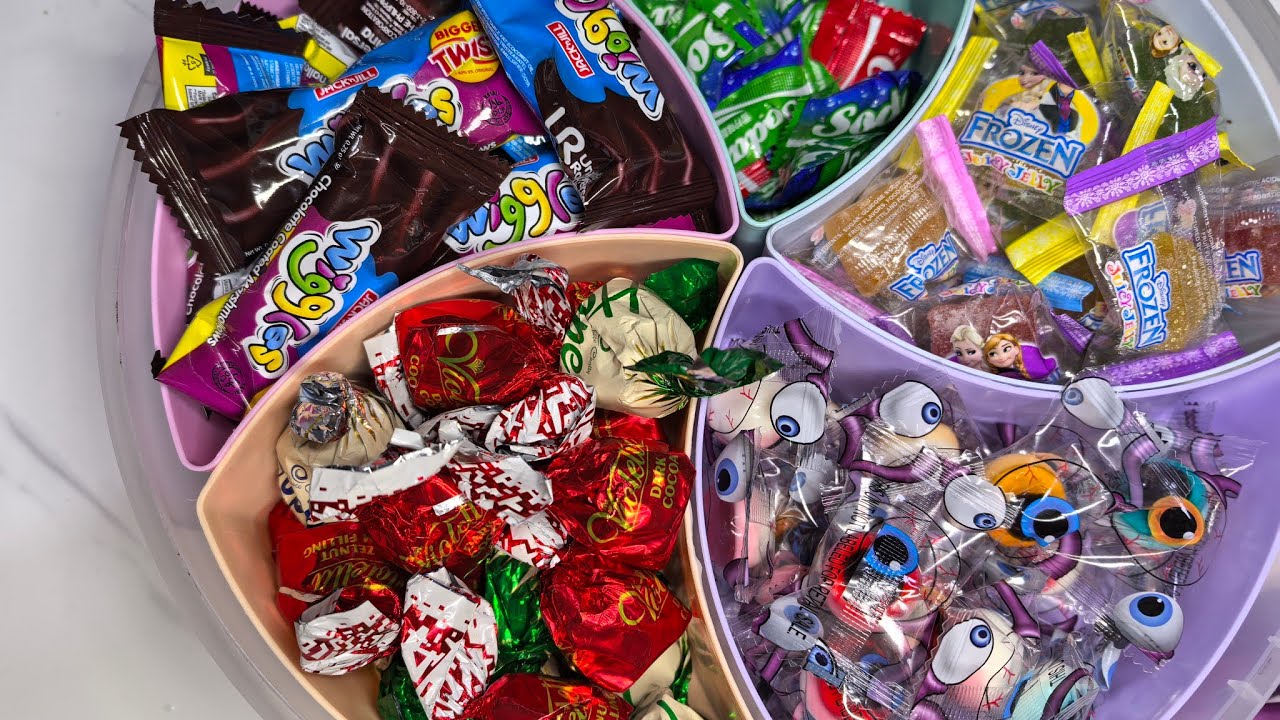 SATISFYING [ASMR] Candies Compilation 🌈🌈Restocking Snackle Box 🍑🥝🍇🍒🤤 ...
