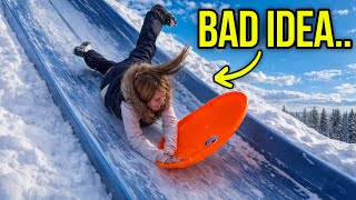 WE WENT SLEDDING FOR THE FIRST TIME… BAD IDEA