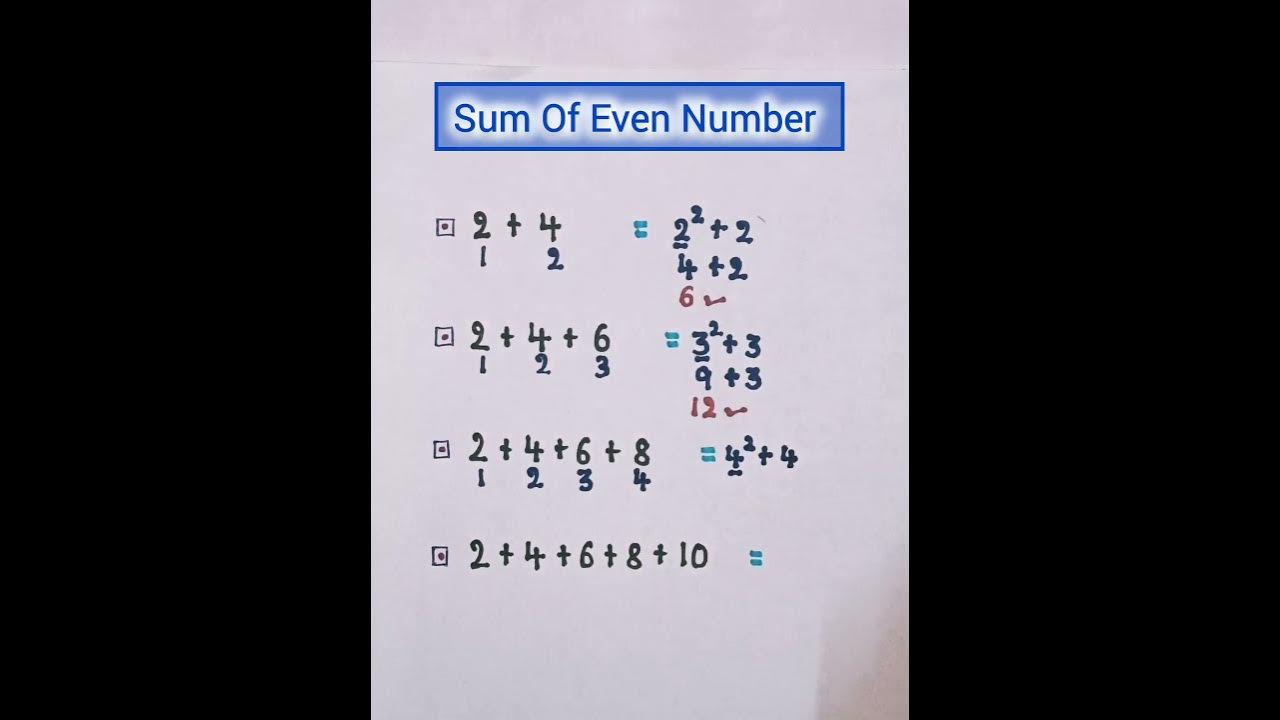 Sum Of Even Numbers | Addition Tricks - YouTube
