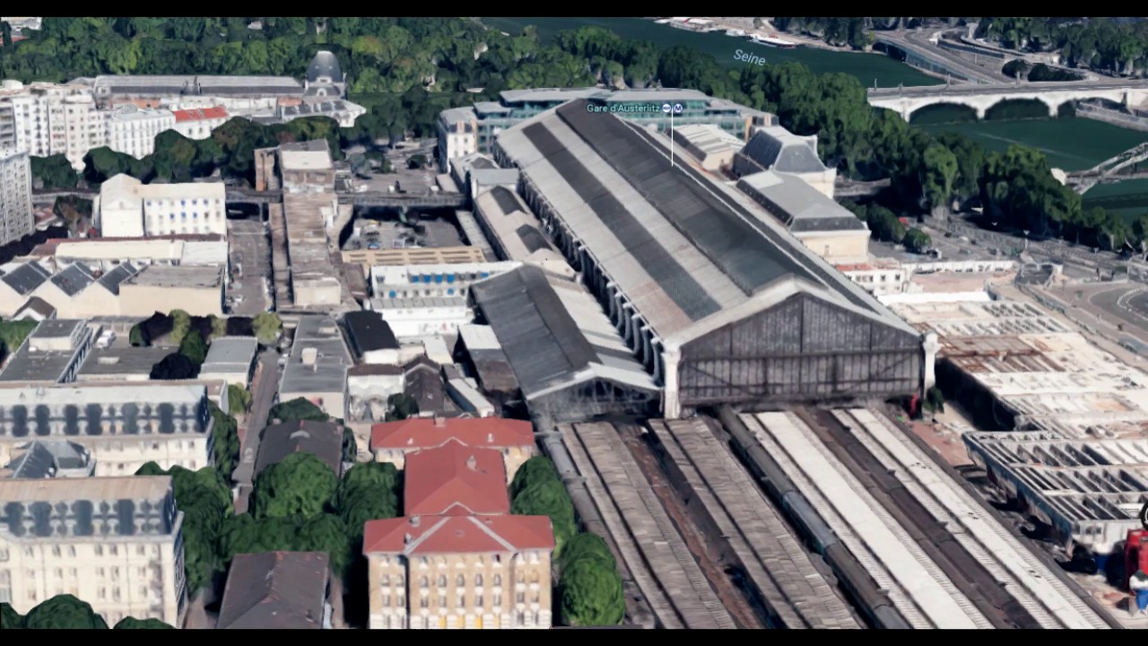 Gare de Paris Austerlitz vue du ciel YouTube