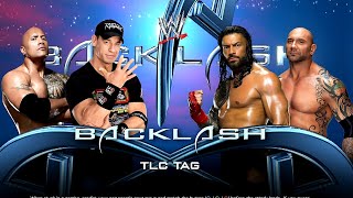 Wwe2k23 game play | TLC Tag team match ,John Cena, rock  vs  Roman, Batista