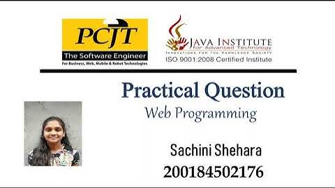 Web Programming Question 04 Tutorial #pcjt