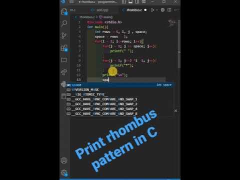 Rhombus star pattern in C || Print Rhombus pattern in C || Print ...