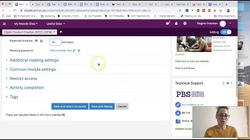 Adding a webex meeting activity to Moodle