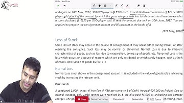 Consignment – RTP May 2018 Question – CA Foundation by CA Nishant Kumar