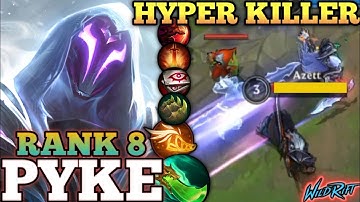 PYKE MIDLANE HARD CARRY MVP PLAY! AMAZING ULT CONTROL- TOP 8 GLOBAL PYKE BY dc meenace77 - WILD RIFT