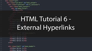 HTML Tutorial 6 - External Hyperlinks