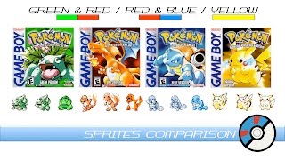Sprites Comparison (Pokemon Green, Red, Blue & Yellow)