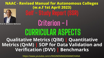 Curricular Aspects (C1) | SOP & Benchmarks | NAAC Autonomous Colleges Manual - w.e.f. 1st April 2023