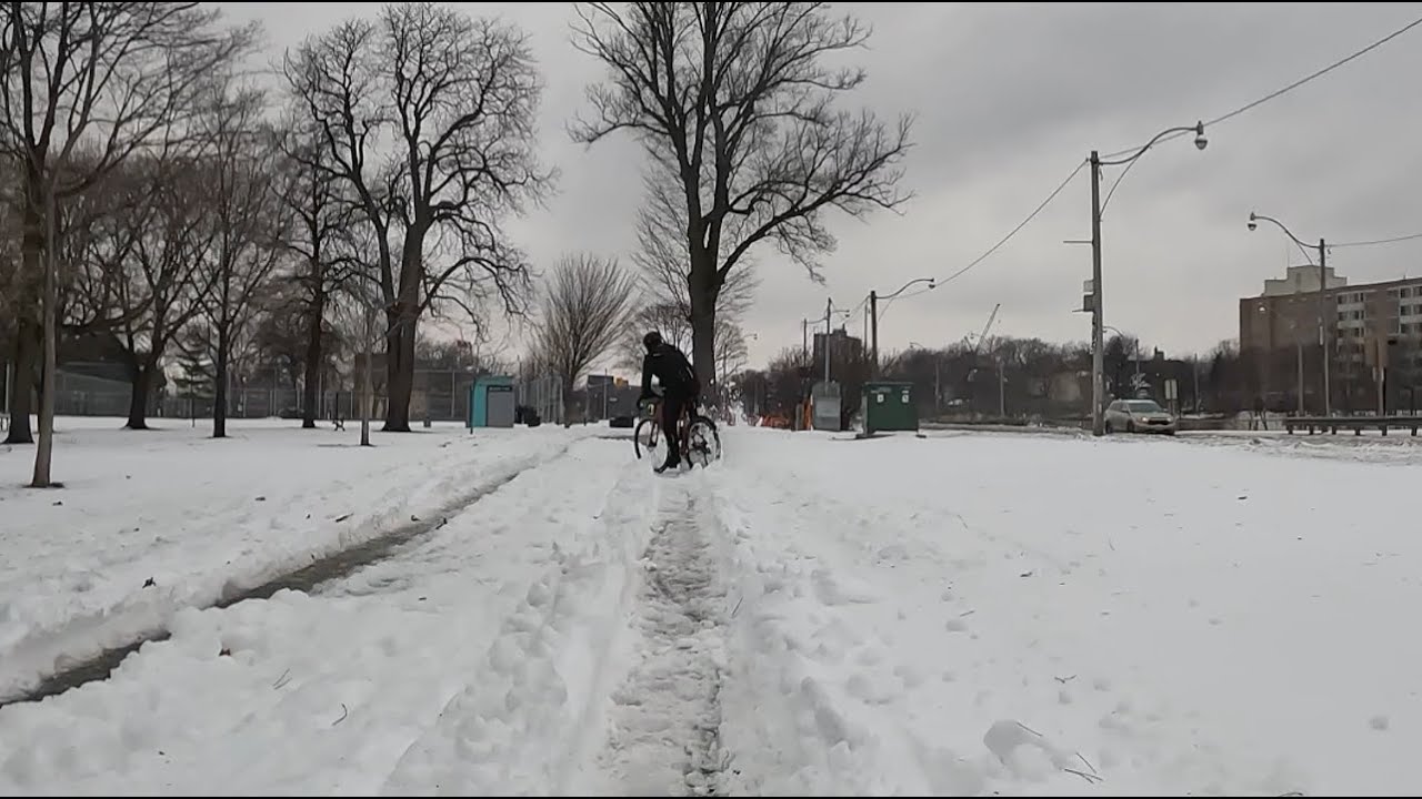 Biking in Snowy Toronto