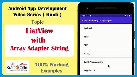 Android ListView and Array Adapter String | Learn Array Adapter in Android Studio with Java | Hindi