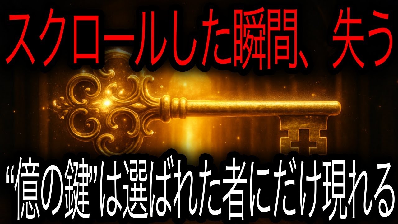 スクロール禁止──目を離すと消える「億の鍵」🗝️✨