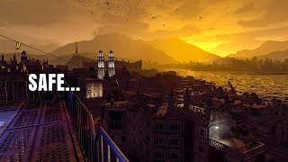 Zombie Apocalypse Ambience | Rooftop Shelter | Sunset Over the City | Calm & Distant Chaos