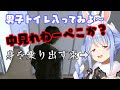 【初】男子トイレを物色中あることに気がつきメタ発言をしてしまう兎田ぺこら#shorts【ホロライブ/兎田ぺこら】【切り抜き/ロストジャッジメント】