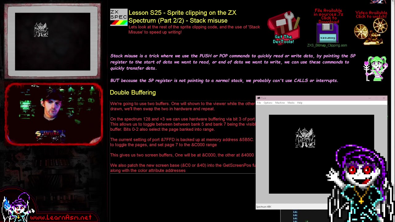Lesson S25 - Sprite clipping on the ZX Spectrum (Part 2/2) - Stack