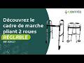 Vidéo: Déambulateur 2 roues léger, pliable et réglable en largeur et hauteur