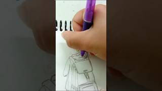 Inktober challenge (anime addition) - day 1 - backpack (dandandan anime)