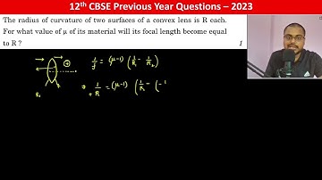 The radius of curvature of two surfaces of a convex lens is R each. For what value of  μ of its