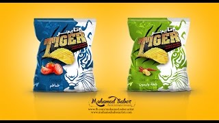 إزاي تصمم براند شيبسي تايجر #فوتوشوب ... How To Design Tiger Chips Photoshop