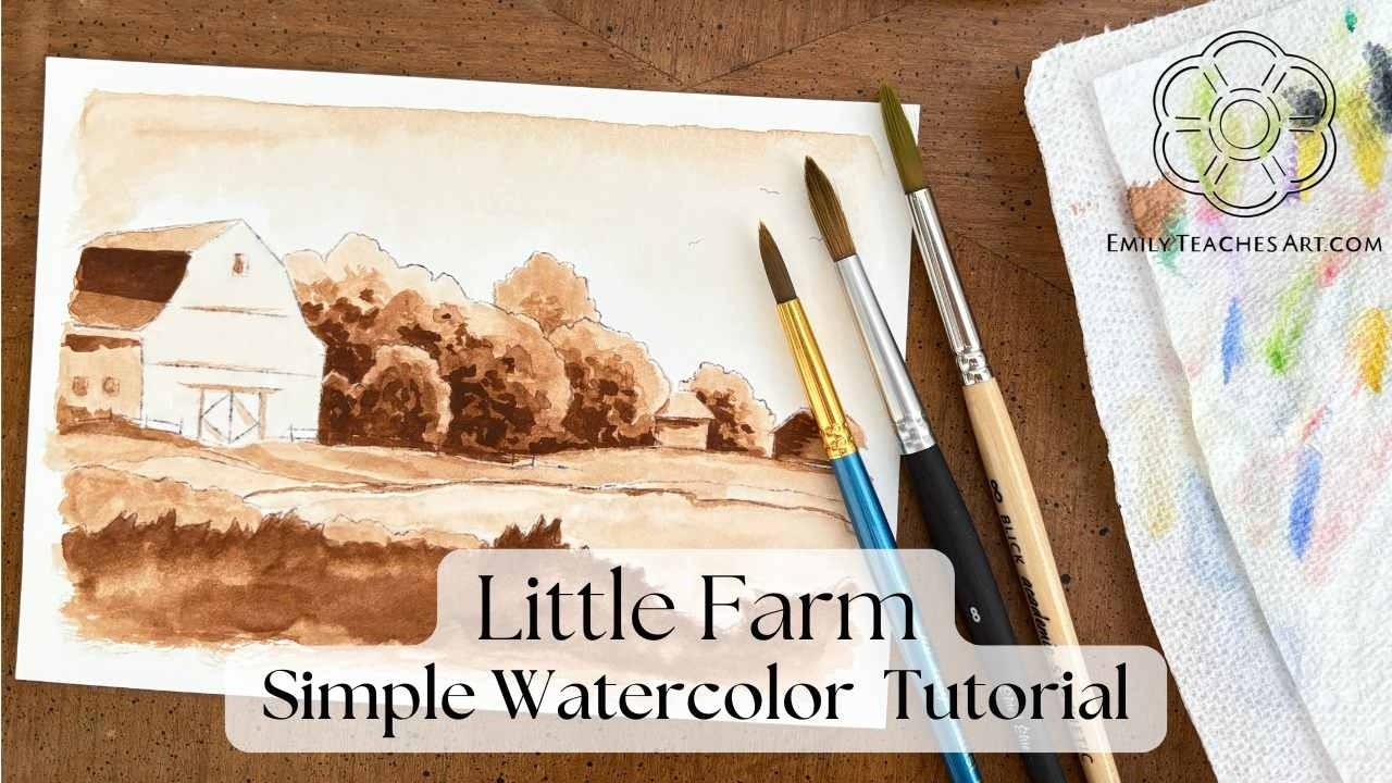 Tutorial: Watercolor Farm Landscape